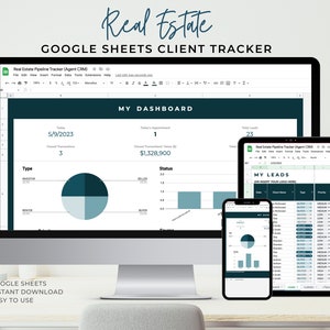 Lead & Transaction Pipeline Tracker for Real Estate Agents, Google Sheets Tracker Template, Easy Checklist, Realtor Tools