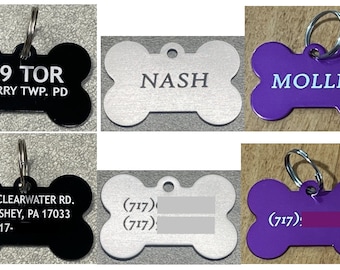 Personalized Dog Bone ID Tag: Custom Laser Engraved Pet Collar