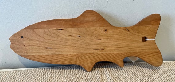 Fish Charcuterie Board, Hardwood Cheese Board, Maple Walnut Cherry