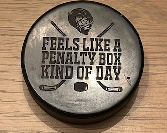 Laser Engraved Hockey Puck, Personalized Hockey Gift