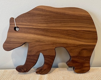 Bear Charcuterie Board, Hardwood Cheese Serving Board, 14x10