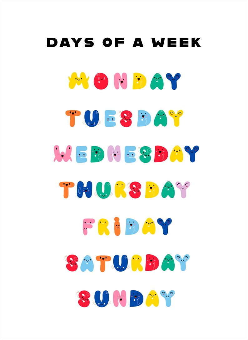 Educational Poster, Instant Download, Set of 5, Toddler Poster