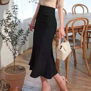 Women Slim Skirt PDF Sewing Pattern Ruffled Midi Skirt Pattern - Etsy