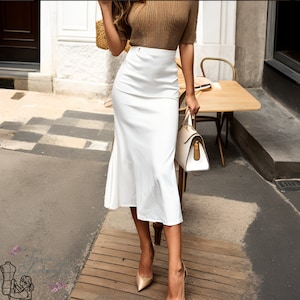 Women Slim Skirt PDF Sewing Pattern Ruffled Midi Skirt Pattern Casual ...