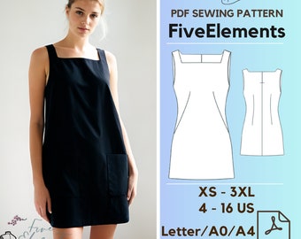 a line dress pattern pdf A-line Dress Pattern PDF Dress Pattern A-line Top Pattern Sewing Patterns