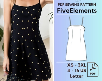 Women Mini Dress Pattern Ruffle Summer Dress PDF Sewing Pattern Casual Clothing Pattern