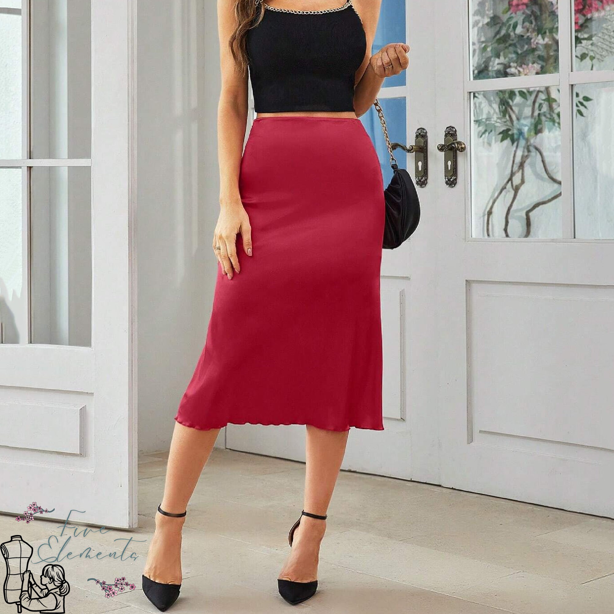 WOMEN SP INCISION SKIRT 完売品　しま Anew Golf Women's SP Incision Skirt - Red – Anew Golf USA