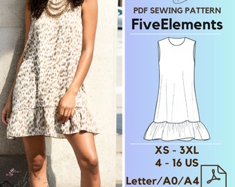 Summer Dress PDF Sewing Pattern Girl Formal Dress Pattern Easy Sewing Pattern