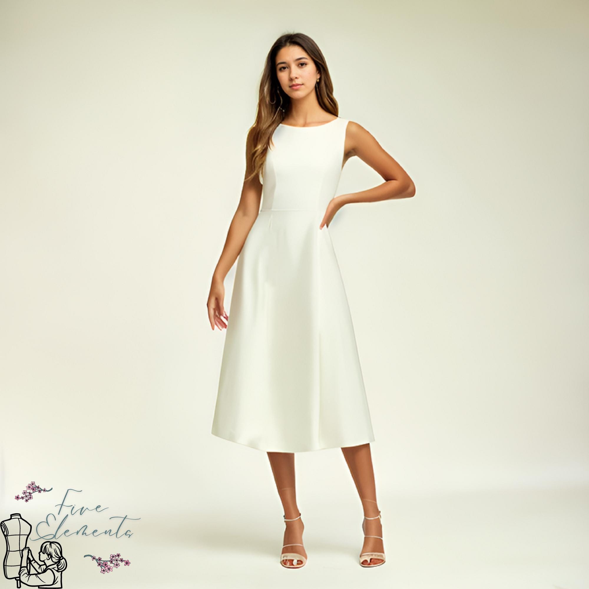 Boat Neck A-line Dress Midi Dress Sewing Pattern PDF Celine Midi Dress  Vintage Dress - Etsy
