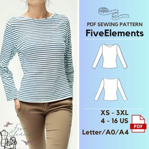 Long Sleeve Formal Shirt PDF Sewing Pattern Woven Cotton Pijama Sleepwear Digital Pattern