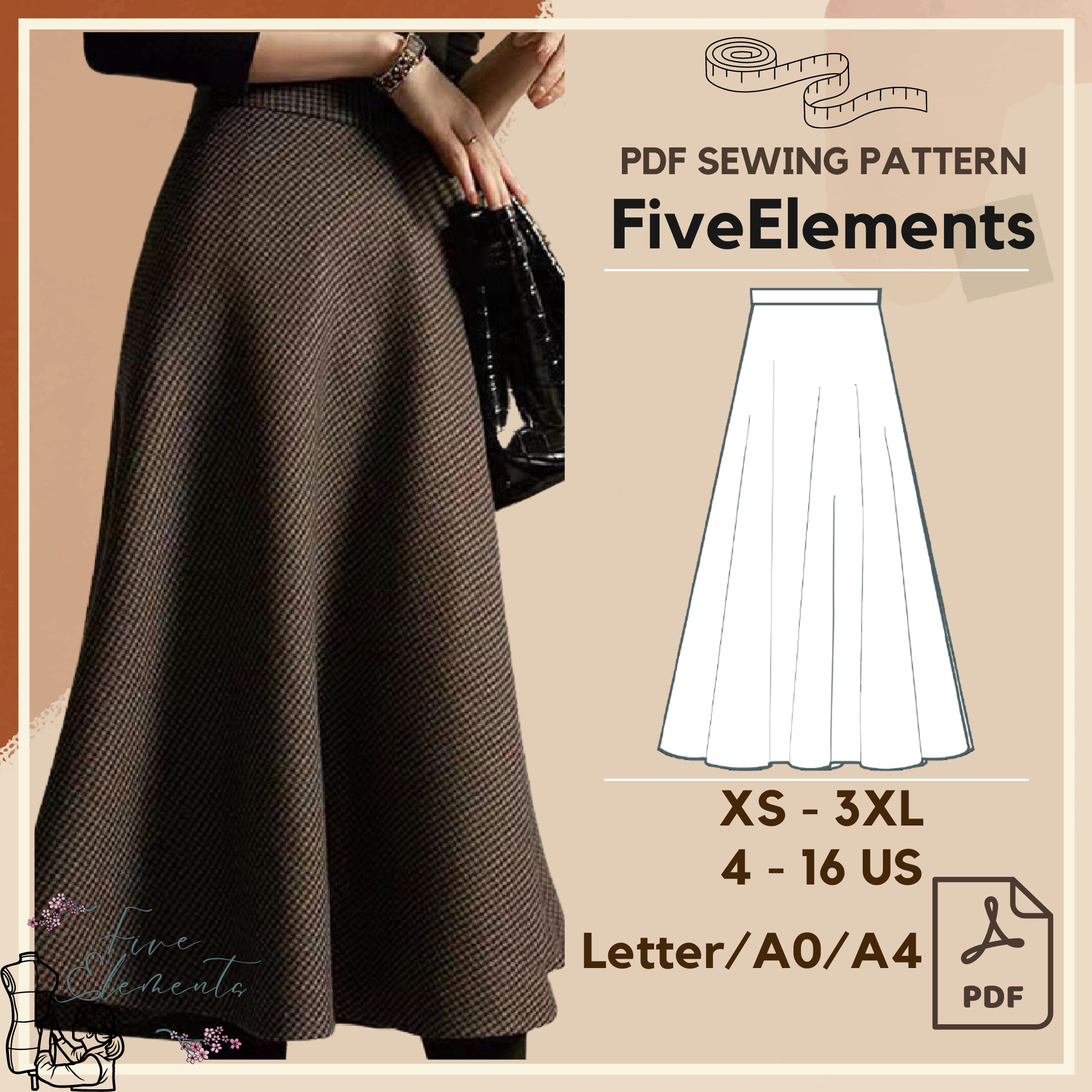 Corduroy skirt pattern top