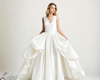 princess wedding dress pattern Princess Maxi Dress Sewing Pattern Puff Sleeve Bridal Gown (PDF A0/A4 US 2-30)