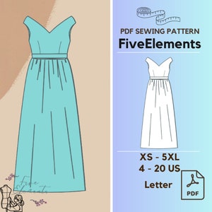 PDF Sewing Pattern Women's Linen Dress Vintage Ruffle Dress Short Sleeve Summer Dress Sewing Pattern