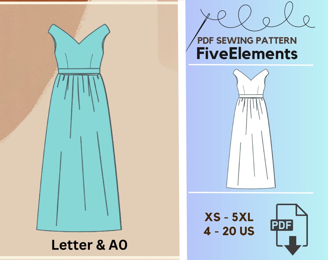 PDF Sewing Pattern Women's Linen Dress Vintage Ruffle Dress Short