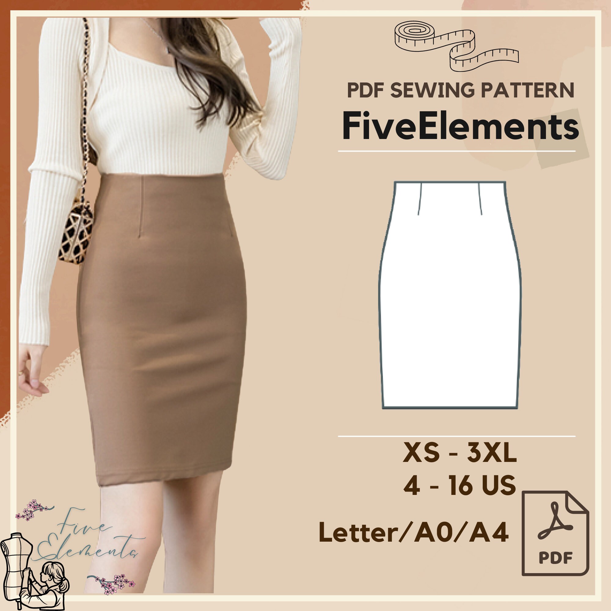 High Waisted Pencil Skirt 