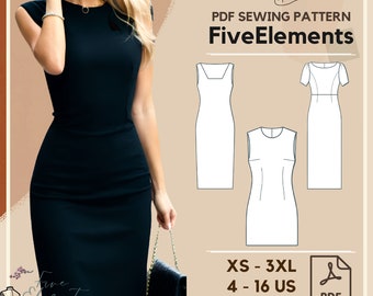 Ensemble de robe en lin pour femme Patron de robe d'été à épaules dénudées Patron PDF de robe longue décontractée