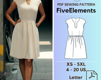 Women V Neck SleeveLess Dress PDF Sewing Pattern Formal Maxi Dress Sewing Pattern Bridesmaid Dress