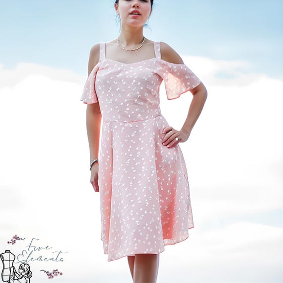 Ruffle Maxi Summer Dress Sewing Pattern off Shoulder Casual