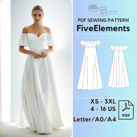off the shoulder maxi dress sewing pattern The Sagittaria Dress - Free Sewing Pattern