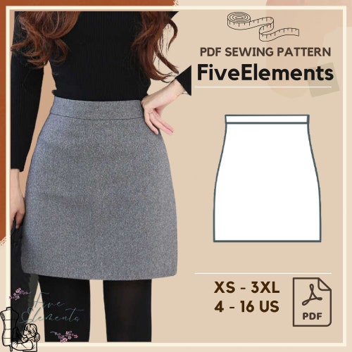 Women Linen Skirt PDF Sewing Pattern Long Wool Skirt Sewing - Etsy