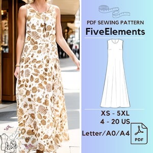 Women Off Shoulders Dress PDF Pattern Cottagecore Floral Cotton Dress Pattern Maxi Ruffle Dress