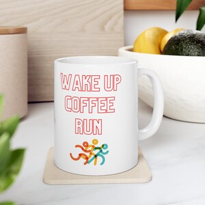 Running Ceramic Mug,  11oz Coffee Mug, Runner cup, Runner gift, Marathon runner mug