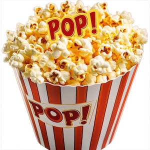 23 imágenes prediseñadas de palomitas de maíz / Ilustraciones de palomitas de maíz para una noche de cine deliciosa para diarios (jpg) / Imprimibles / Uso comercial