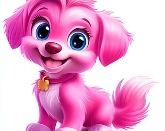 25 Cute Pink Puppy Digital Clipart | High-Resolution | Fun & Adorable Designs for Card Making, Junk Journals | Instant Digital Download
