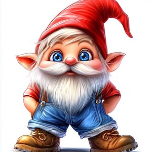 19 Cute Gnome Clipart | Funny Whimsical Watercolor Gnome Illustrations for Journals jpg | Printables | Commercial Use