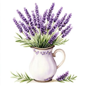 25 Lavendel Digitale Clipart | Hochauflösende | Elegante & Natur-inspirierte Designs für die Kartenherstellung, Junk Journals | Sofortiger digitaler Download