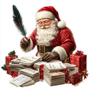 19 Santa Clipart | Festive Christmas Santa Illustrations for Journals jpg | Printables | Commercial Use