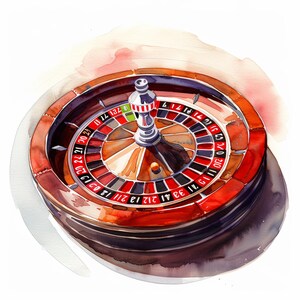 Roulette Clipart 50 High Res Watercolor Jpg Junk Journals , Card Making ...