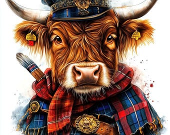 25 Cute Highland Cow Digital Clipart | High-Resolution | Fun Designs for Card Making, Junk Journals | Instant Digital Download