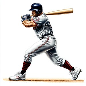 25 Clipart digitali di giocatori di baseball / Alta risoluzione / Design a tema sportivo per la creazione di biglietti, diari spazzatura / Download digitale istantaneo