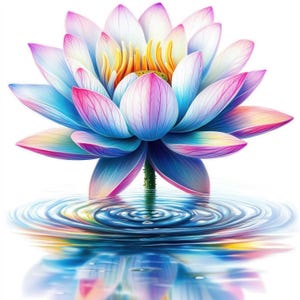 20 Clipart di fiori di loto - JPG di fiori ad acquerello ad alta risoluzione / Arte floreale spirituale per diari di scrapbooking, creazione di biglietti / Download digitale