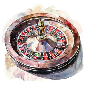 Roulette Clipart 50 High Res Watercolor Jpg Junk Journals , Card Making ...