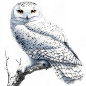 15 Clipart Harfang des neiges | Illustrations majestueuses de hibou d'hiver pour des revues de nature jpg | Imprimables | Utilisation commerciale