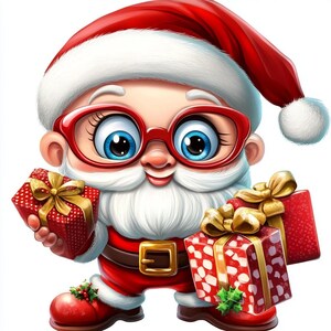 25 Adorable Santa Claus Digital Clipart | High-Resolution | Festive & Cute Designs for Card Making, Junk Journals | Instant Digital Download