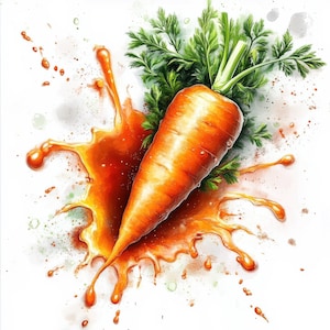 23 Carrot Clipart | Vibrant Carrot Illustrations for Journals jpg | Printables | Commercial Use
