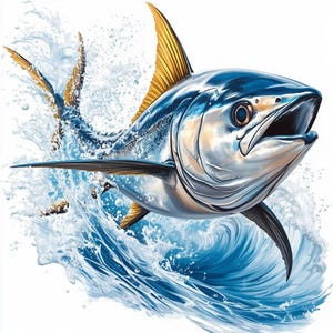 25 Tuna Fish Digital Clipart | High-Resolution | Seafood & Nature-Themed Designs for Card Making, Junk Journals | Instant Digital Download