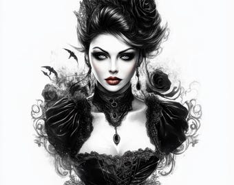 20 imágenes prediseñadas de brujas góticas: misteriosas ilustraciones de acuarela de brujas góticas para álbumes de recortes, diarios y arte de fantasía oscura.