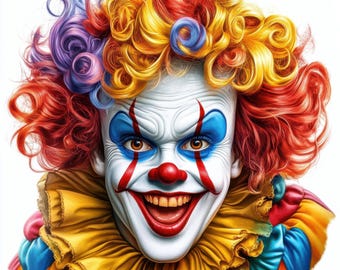 22 imágenes prediseñadas de payasos de circo: JPG de acuarela de alta resolución / Gráficos de temática de carnaval, decoración de fiestas, scrapbooking infantil, descarga digital