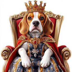 20 adorables ilustraciones caninas de reyes perros para manualidades y diarios originales (jpg)