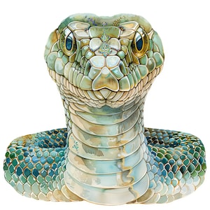 50 aquarel cobra, slang clipart png bundel: persoonlijk en commercieel gebruik