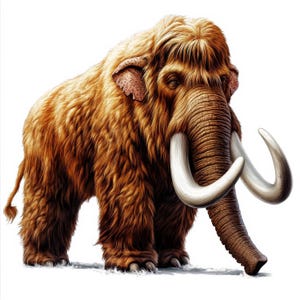 17 Woolly Mammoth Clipart | Majestic Ice Age Animal Illustrations for Journals jpg, Prehistoric Crafts Education Printables | Commercial Use