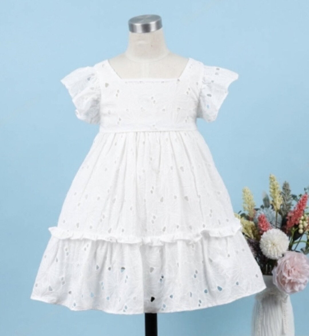 Girls white cotton with lace  Take me home set SB60