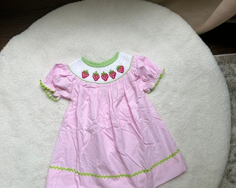 Hand-Smocked Violet Geometric Dress