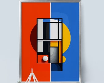 Minimal Bauhaus Revival Poster, Bauhaus Print, Wall Art, Vintage Poster, Geometric Wall Art, Bauhaus Wall Art