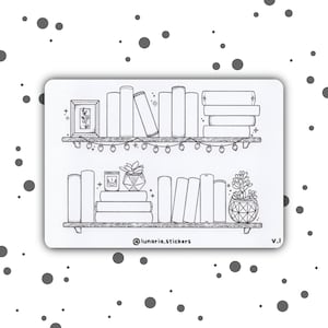 Reading Tracker | Bookshelf Stickers |  Colouring | Reading Journal Stickers