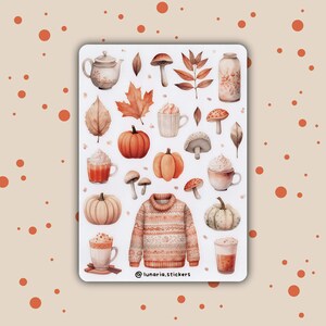 VENTA POR CIERRE / Hoja de pegatinas de otoño / Planificador / Pegatinas de Bullet Journal / Diario / Álbum de recortes / Diario